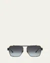 Balmain Premier Titanium Aviator Sunglasses In Multi
