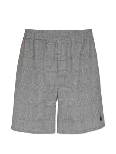 Balmain Prince Of Wales Shorts In Gray