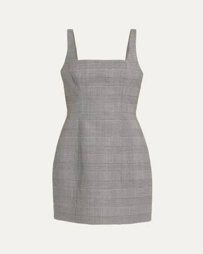 Balmain Prince Of Wales Sleeveless Mini Dress In Gray