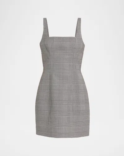 Balmain Prince Of Wales Sleeveless Mini Dress In Gray