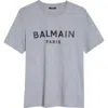 Balmain Printed Cotton T-shirt In Gray