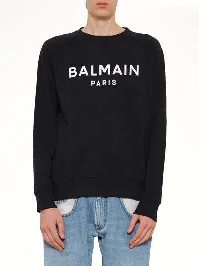 Balmain Print Sweatshirt In Brown