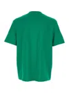 Balmain Green Crewneck T-shirt With Logo Lettering Print On The Front In Cotton Man
