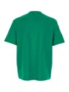 Balmain Green Crewneck T-shirt With Logo Lettering Print On The Front In Cotton Man