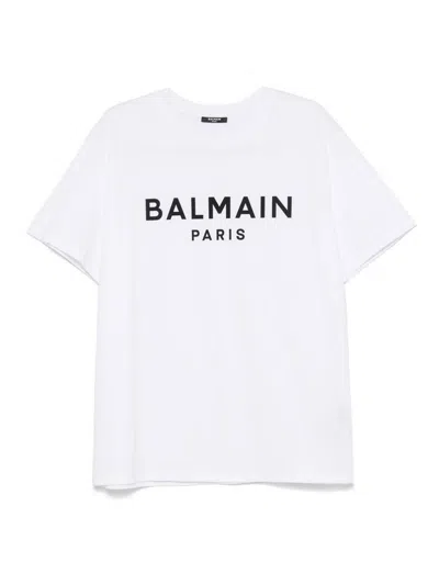 BALMAIN PRINT T-SHIRT - REG FIT WHITE/BLACK