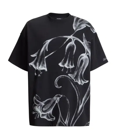 Balmain Flower T-shirt In Black