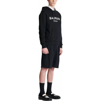 BALMAIN PRINTED BALMAIN PARIS HOODIE