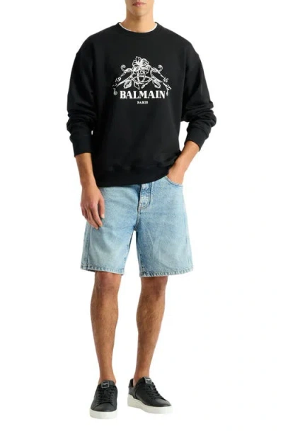 Balmain Printed  Vine Sweatshirt In Blue