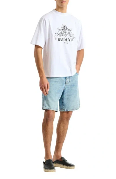 Balmain Printed  Vine T-shirt In Gray