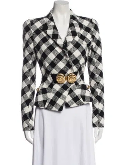 Pre-owned Balmain Printed Blazer In Black