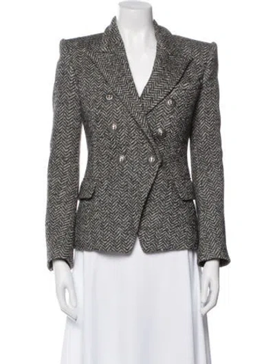 Pre-owned Balmain Printed Blazer In Black