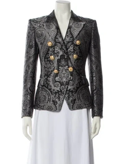 Pre-owned Balmain Printed Blazer In Black