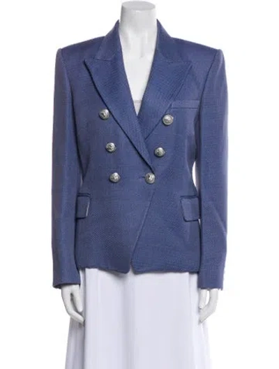 Pre-owned Balmain Printed Blazer In Blue