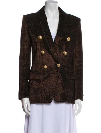 Pre-owned Balmain Printed Blazer In Brown