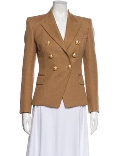 Pre-owned Balmain Printed Blazer In Brown