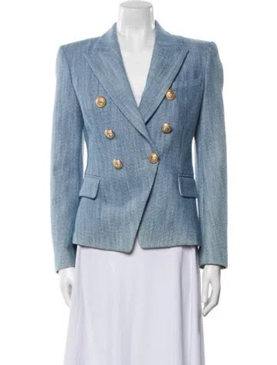 Pre-owned Balmain Printed Blazer W/ Tags In Blue