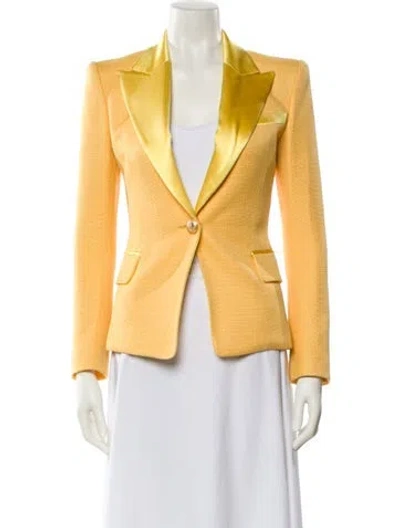 Pre-owned Balmain Printed Blazer In Yellow