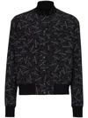 Balmain Printed Bomber Jacket - Men's - Viscose/cupro In Black