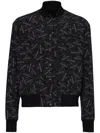 Balmain Printed Bomber Jacket - Men's - Viscose/cupro In Black