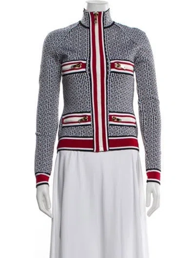 Pre-owned Balmain Printed Bomber Jacket In White