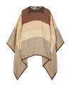 Balmain Printed Cape In Brown