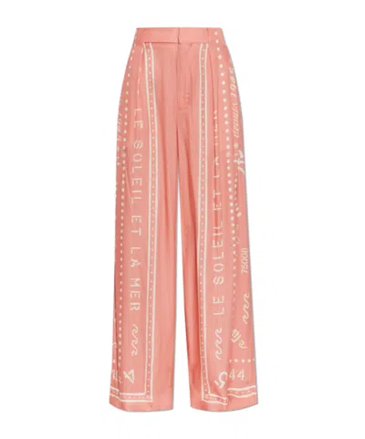 Balmain Printed Casual Pants In Pink