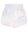 Balmain Bedruckte Shorts Aus Baumwolle In Multicolor/rosa