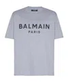 Balmain Printed Cotton T-shirt In Gray