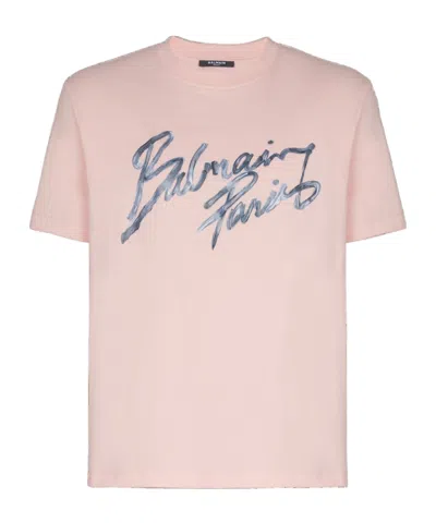 BALMAIN PRINTED COTTON T-SHIRT