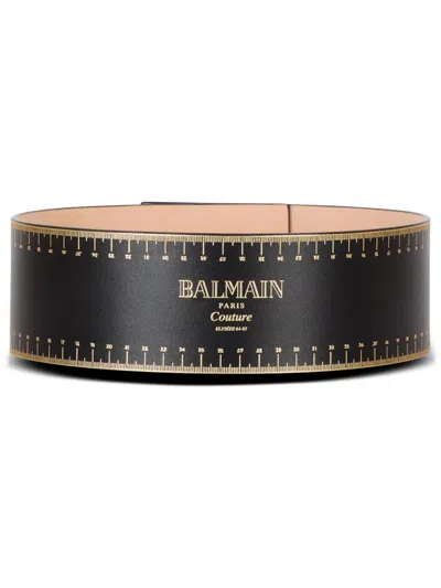 Balmain Printed Couture Belt In Black