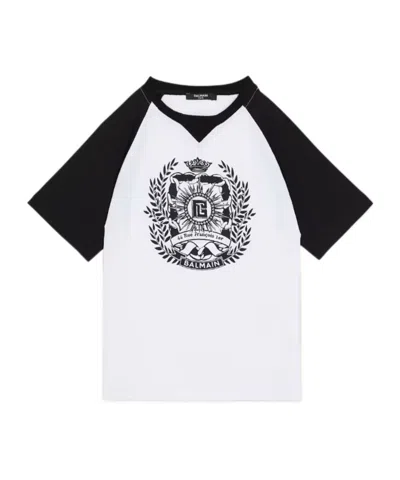 BALMAIN PRINTED CREST T-SHIRT
