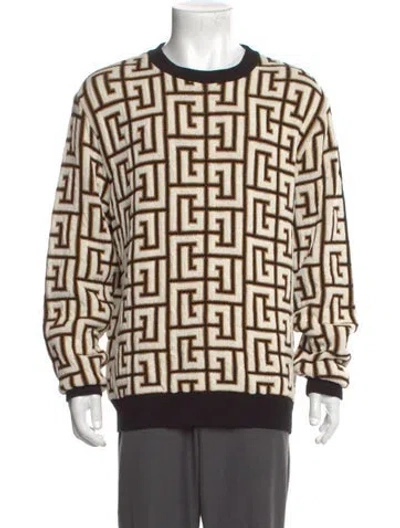 Pre-owned Balmain Printed Crew Neck Pullover W/ Tags In Black