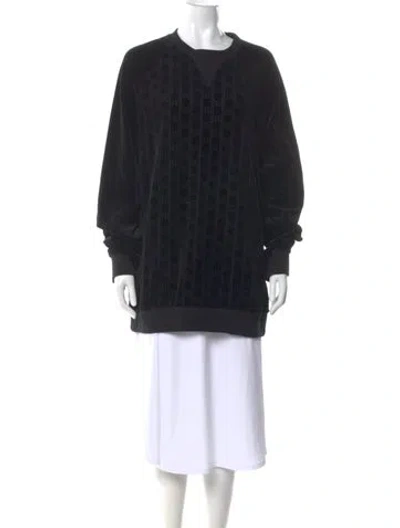 Pre-owned Balmain Printed Crew Neck Sweater In Black