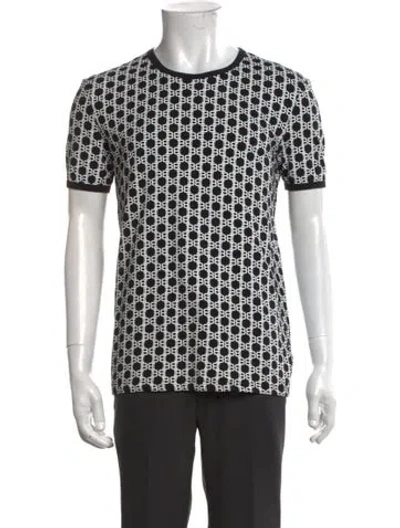 Pre-owned Balmain Printed Crew Neck T-shirt In Black