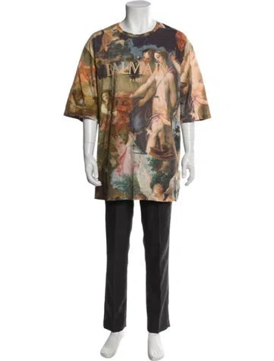 Pre-owned Balmain Printed Crew Neck T-shirt W/ Tags In Neutral