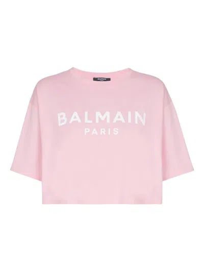 BALMAIN BALMAIN PRINTED CROP T-SHIRT