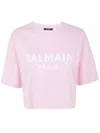 Balmain Cropped Logo Screen Print Tee