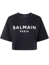 Balmain Printed Cropped T-shirt In Animal Print