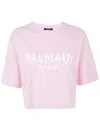 Balmain Paris Logo Print Cropped T-shirt In Multi