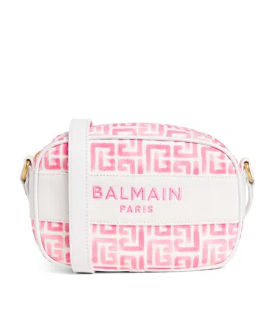 Balmain Kids' Printed Cross-body Bag In Pink
