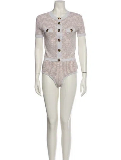 Pre-owned Balmain Printed Dress Set In Neutral