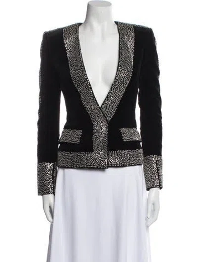 Pre-owned Balmain Printed Evening Jacket In Black