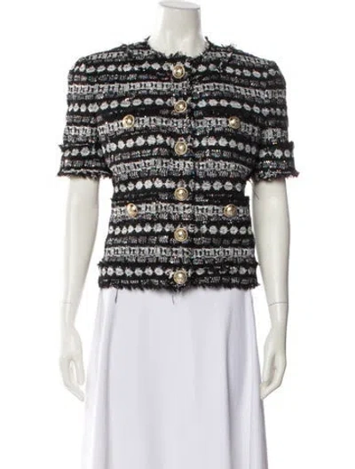 Pre-owned Balmain Printed Evening Jacket In Black