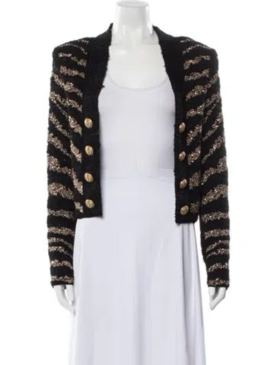 Pre-owned Balmain Printed Evening Jacket In Black