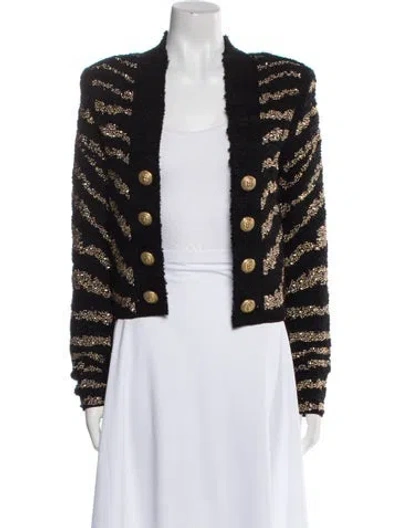 Pre-owned Balmain Printed Evening Jacket W/ Tags In Black