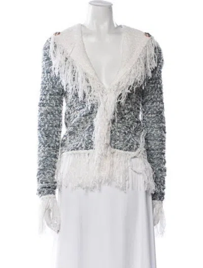 Pre-owned Balmain Printed Evening Jacket W/ Tags In Blue