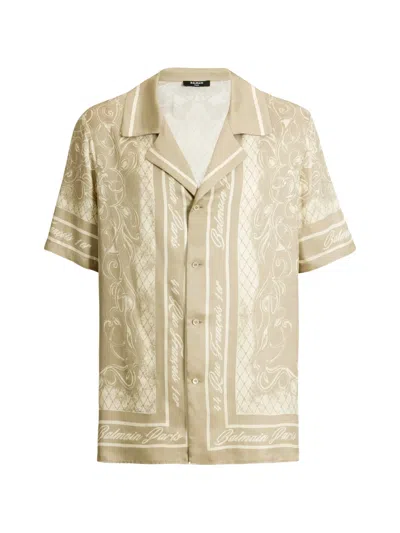 Balmain Printed Foulard Pyjama Shirt In Neutral