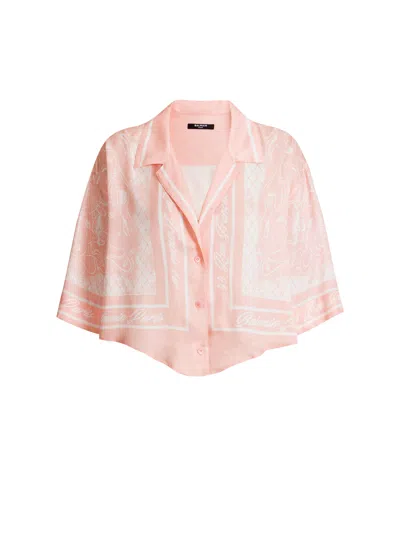 Balmain Printed Foulard Pyjama Shirt In Pink
