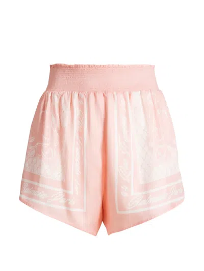 Balmain Printed Foulard Pyjama Shorts In Pink