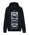 Balmain Men's Lips Print Hoodie In Black